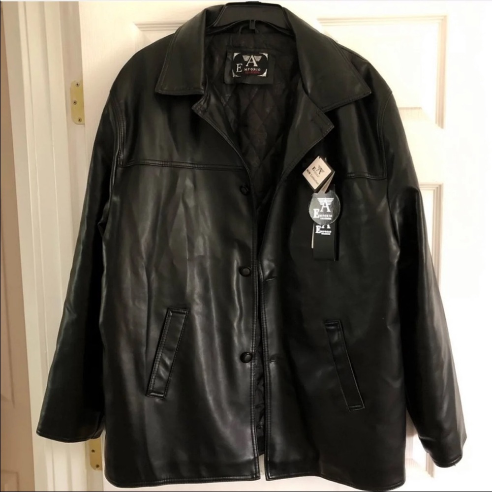 Mens Armani Collezione Leather Jacket